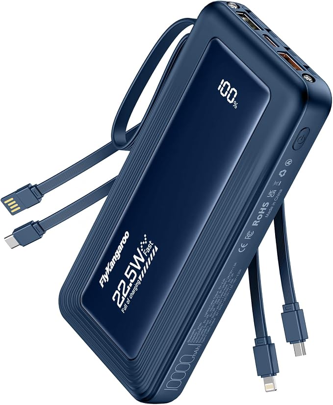 Portable Charger with Built in Cables, Slim 10000mAh Fast Charging 22.5W Power by Unknown
