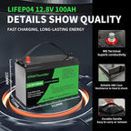 12V 100Ah LiFePO4 Lithium Battery, Built-in Smart BMS, Low Temperature - Image 5