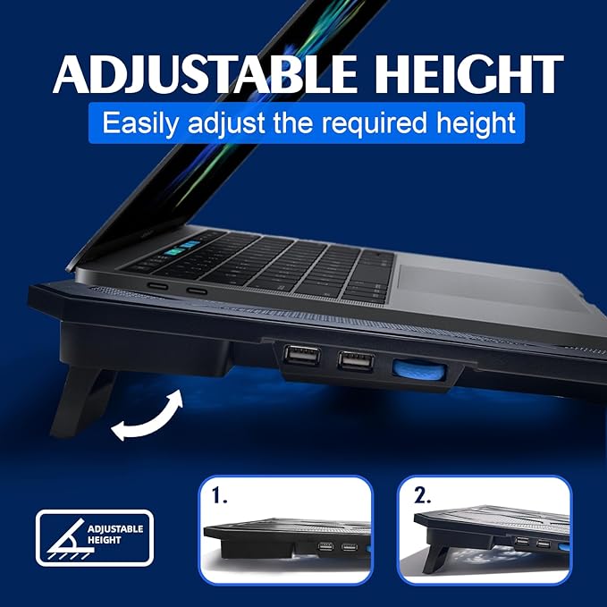 NAGAN Laptop Cooling Pad with 6 Fans, Ergonomic USB Powered Cooling Pad - Image 3