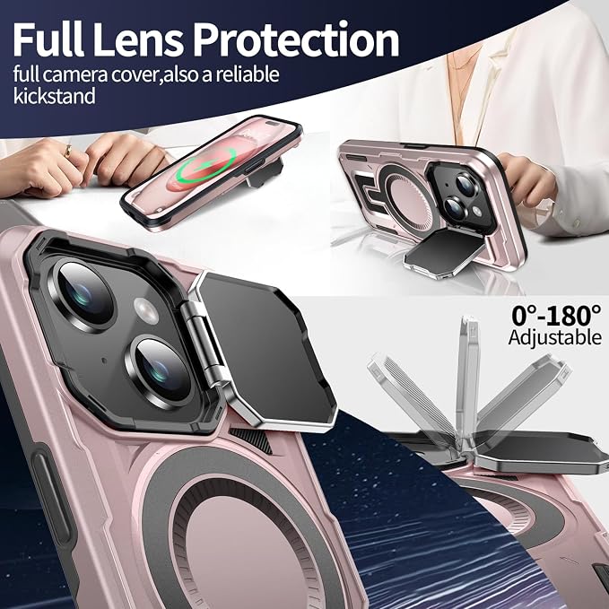 Camera Stand Case for iPhone 15, 2024 Version Military Grade Protective Soft - Image 3