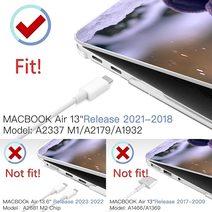 MEEgoodo for MacBook Air 13 inch Case 2021 2020 2019 2018 Released A2337 M1 - Image 2