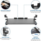 Mount-It! Under-Desk Keyboard Tray, Slide-Out Clamp-On Keyboard and Mouse Drawer - Image 9