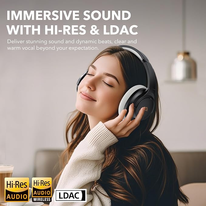 1Mii Y8+ Noise Cancelling Headphones Bluetooth, Wireless LDAC Hi-Res Audio - Image 2