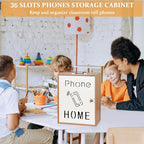 Cell Phone Holder Classroom 36 Slots Wooden Cell Phone Storage Cabinet Pocket - Image 6