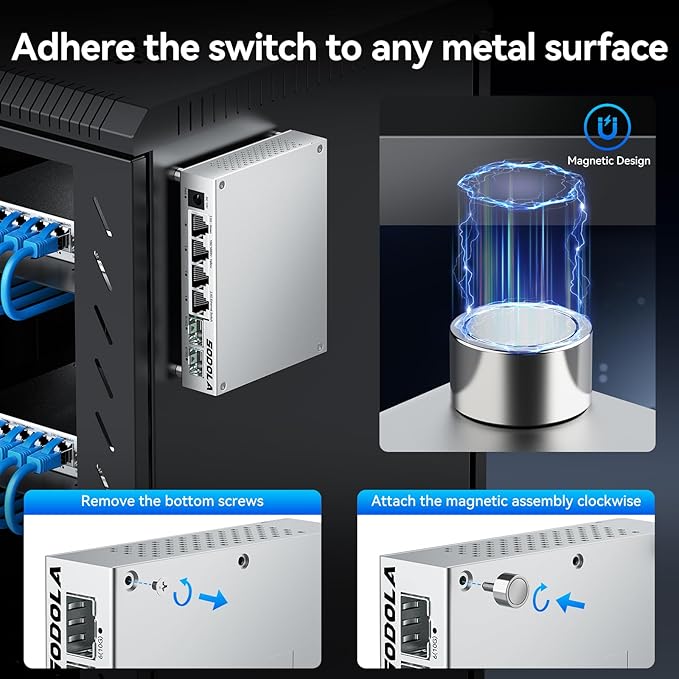 SODOLA 2.5Gb Switch, 4 x 2.5G Base-T Ports, 2 x 10G SFP+, Aluminum Alloy - Image 6