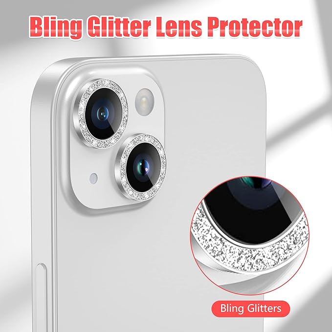 AGVEE 3+3 for iPhone 14 6.1" / 14 Plus 6.7" Camera Lens Protector, Bling - Image 5