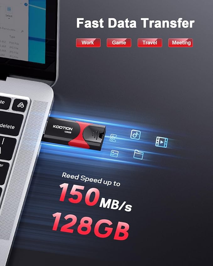 KOOTION 128GB USB Thumb Drive 3.1 Flash Drive Ultra High Speed up to 150MB/s - Image 2
