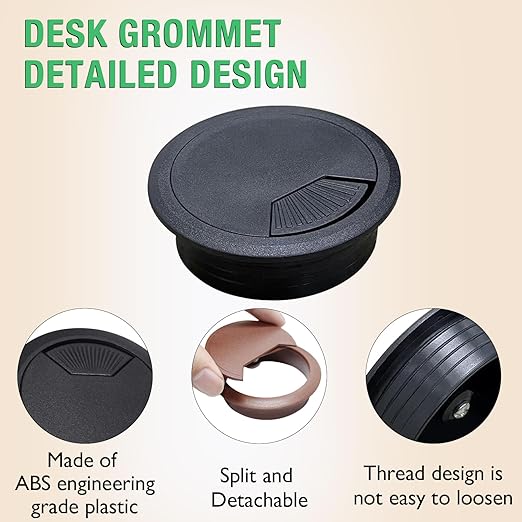 5 Pcs Desk Grommet 2" / 50 mm, Desk Cord Hole Cover, Cable Grommet ABS Plastic - Image 3