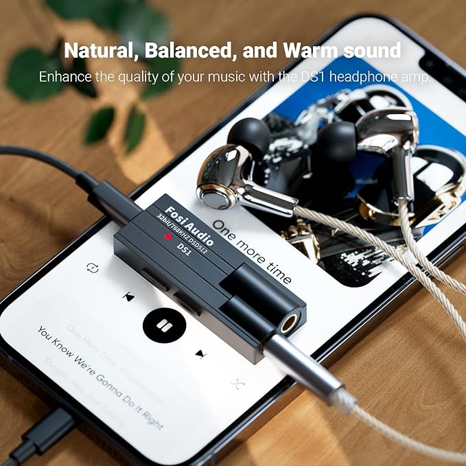 Fosi Audio DS1 USB C DAC Headphone Amp DSD512 ES9038Q2M HiFi Mini Audio Adapter - Image 5