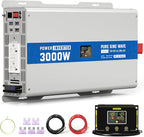 3000W Pure Sine Wave Power Inverter 12V DC to 120V AC Converter 6000 Watt Peak by PowerInverter