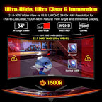 SANSUI 34 Inch 3440x1440P 240Hz Ultrawide UWQHD Gaming Monitor, 21:9 2K Curved - Image 3