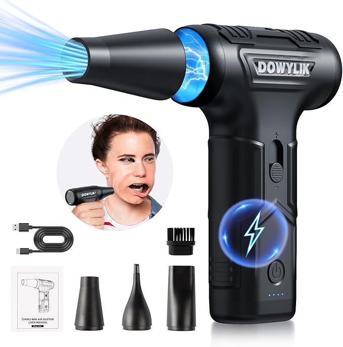 Compressed Air Duster, 000RPM Strong Compressed Air, Brushless Canned Air Duster by DOWYLIKHOME