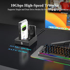 M.2 NVMe & SATA HDD Docking Station, 10Gbps USB3.2 Gen2 SSD Cloner - Image 6