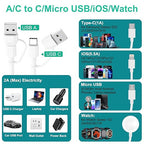 Multi Charging Cable 4 in 2 for Apple Watch Charger i-Phone, Travel 4 in 2 - Image 2