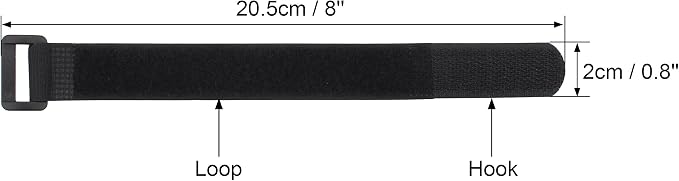 20 Pack 0.8 x 8 Inches Hook and Loop Reusable Fastening Cable Tie Down Straps - Image 3