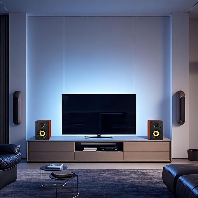 Sanyun SW206 80W Active Dual-Mode Bookshelf Speakers, 4” Studio Monitor & HiFi - Image 9