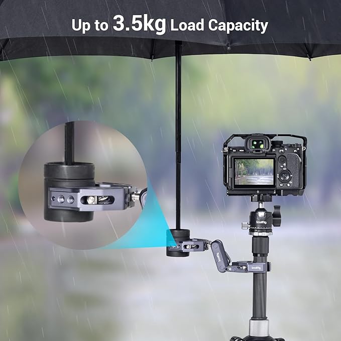 SMALLRIG Double Clamp Mount, Umbrella Clamp, Super Clamp Arm, - Image 2