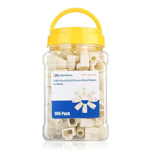 Cable Matters 100-Pack Cat6 / Cat5e RJ45 Strain Relief Boots, RJ45 Boot by CableMatters