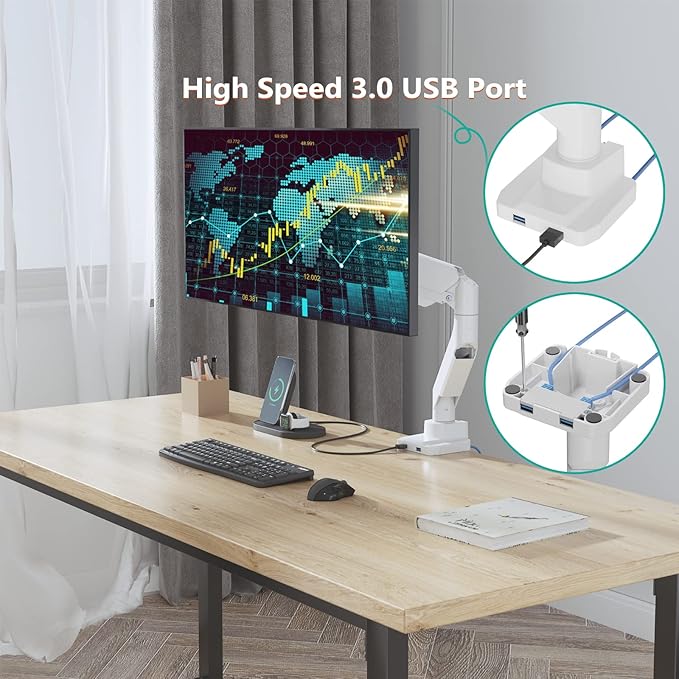 WALI Ultrawide Monitor Arm for 13 to 49 Inch Heavy Duty Curved Screens - Image 6