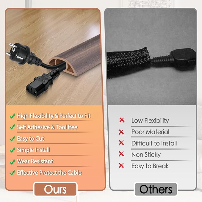 Floor Cord Cover for Wires on Floor Self Adhesive Cord Hider Floor Cable - Image 3