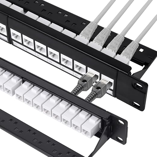 24 Port Keystone Patch Panel, 1U 19-inch RJ45 Network Patch Panel by Unknown