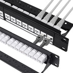 24 Port Keystone Patch Panel, 1U 19-inch RJ45 Network Patch Panel by Unknown