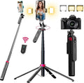 WOVTE 62" Selfie Stick with 2 Lights, Extendable Stand by WOVTE