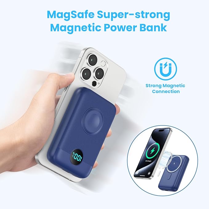 Magnetic Portable Charger 10800mAh, 4-in-1 Wireless Power Bank - Image 5