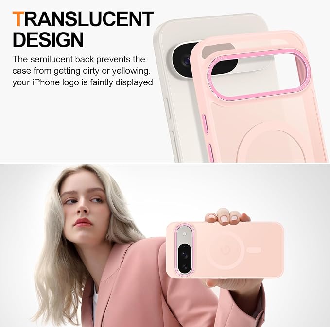 Magnetic for Google Pixel 9/Pixel 9 Pro Case, Shockproof Slim Translucent Matte - Image 4