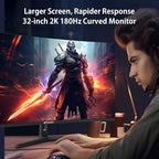 SANSUI 32-Inch Curved Gaming Monitor WQHD 2560 x 1440 180Hz Curved 1500R -1ms - Image 9