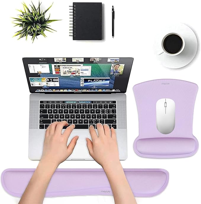 MOSISO Wrist Rest Support for Mouse Pad & Keyboard Set, Ergonomic Mousepad - Image 2
