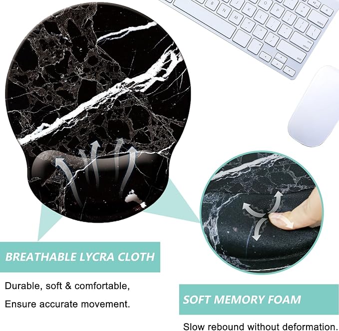 Mouse Pad with Wrist Support, Ergonomic Mouse Pad with Memory Foam Wrist Rest - Image 3