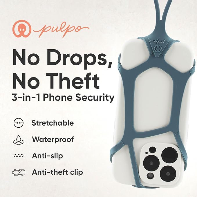 Pulpo Safety Cell Phone Lanyard Grey Fits Smartphones 6.1 to 6.8” - Image 2