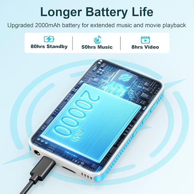 SWOFY 160GB MP3 Player with Bluetooth and WiFi – D08 Music Player with Spotify - Image 4