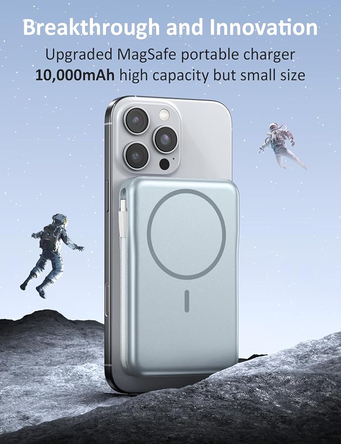 Magnetic Portable Charger, 10000mAh Power Bank, 5 in 1 Portable Charger - Image 3