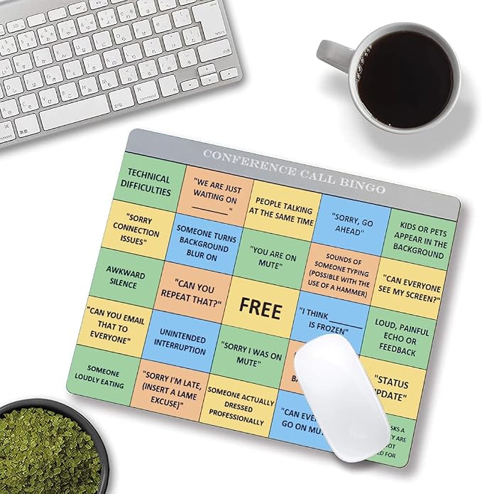 Conference Call Bingo Mouse Pad, Personalized Mouse Mat Waterproof Non-Slip - Image 2