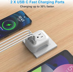 2 Pack European Travel Plug Adapter, VYLEE International Travel Adapter - Image 3