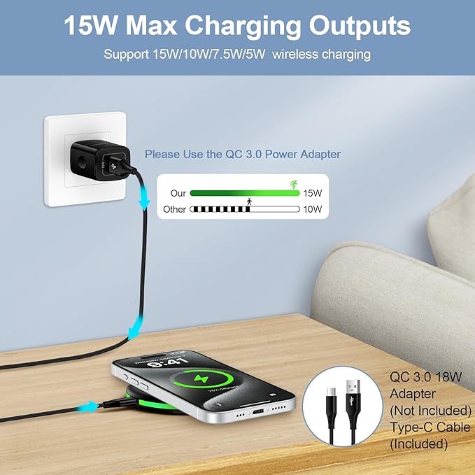 Samsung S25 Wireless Charger Fast Charging Pad Android Charger - Image 5