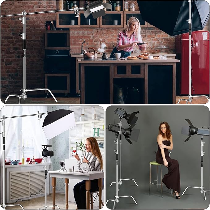 LOMTAP C Stand Light Stand Stainless Metal Photography Kit - Image 8
