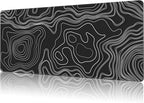 Mouse Pad Large Topographic Map Lines Non-Slip Game Desk Mat by NIYLYNSYN