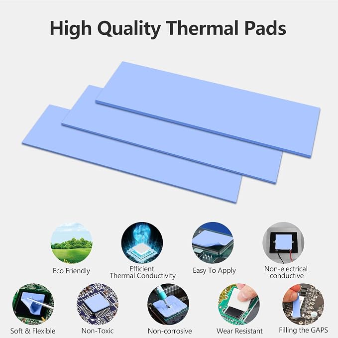 UCEC 30PCS Silicone Thermal Pads GPU, Reusable CPU Thermal Pad GPU Thermal Pads - Image 3