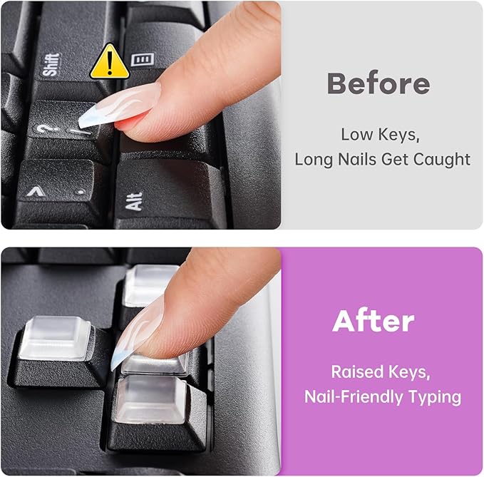 Tomorotec 80PCS Clear Silicone Raised Keyboard Key Cover Stickers - Image 5