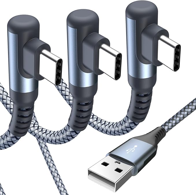 sweguard USB C Cable Right Angle, USB Type C iPhone 16 Charger Cable Nylon by Sweguard