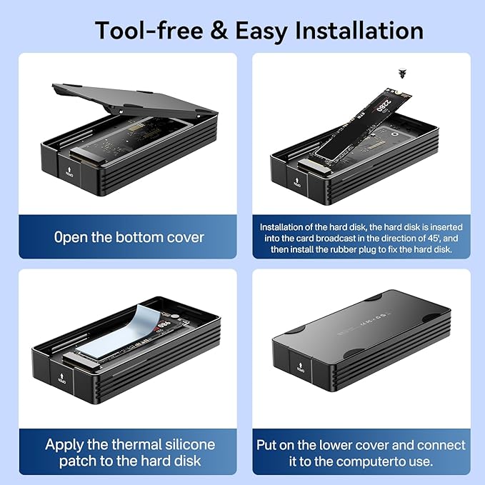 ANYOYO 80Gbps M.2 NVMe SSD Enclosure - Image 8