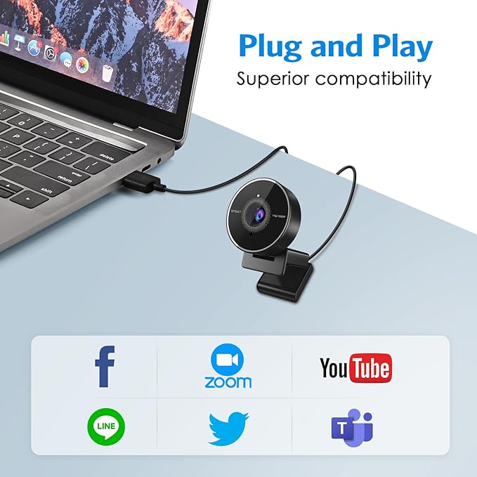 EMEET C955 Webcam for PC, 1080P Webcam - Image 8