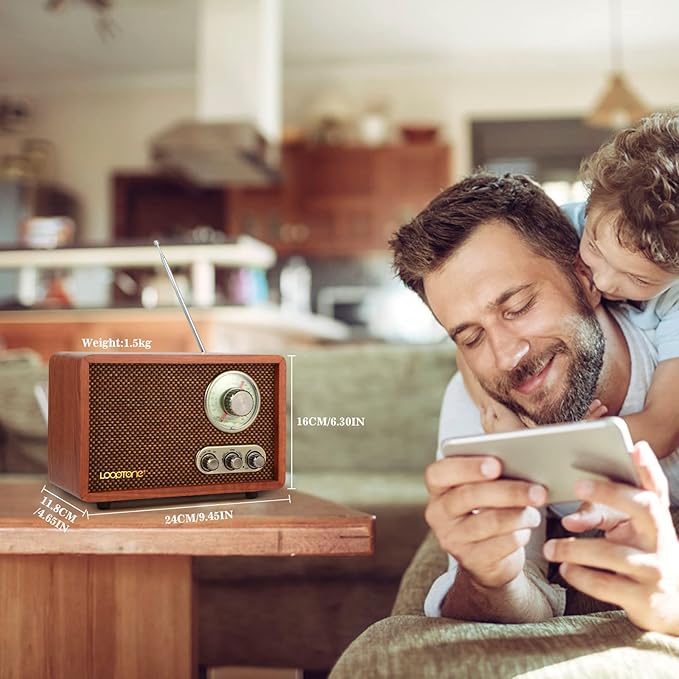 LoopTone USB SD Multifunction AM FM Vintage Radio - Image 2