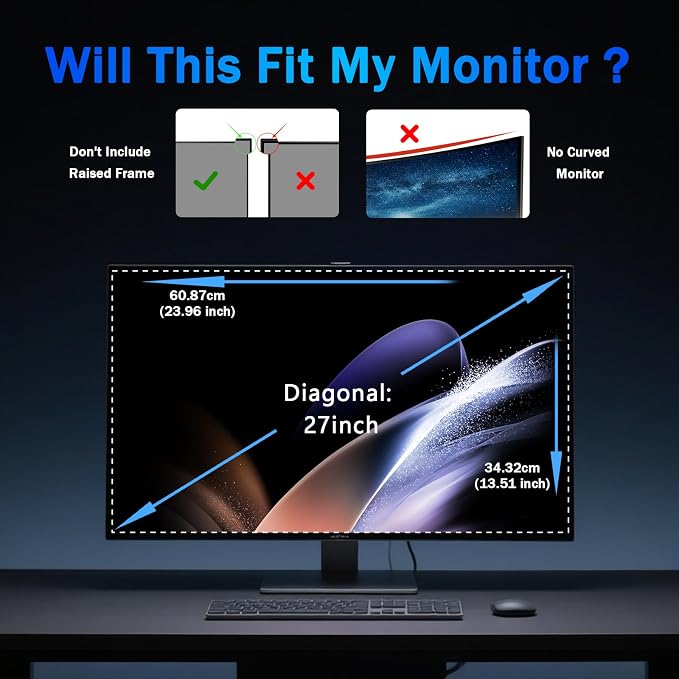 Magnetic Computer Privacy Screen Filter 27 Inch - Image 2
