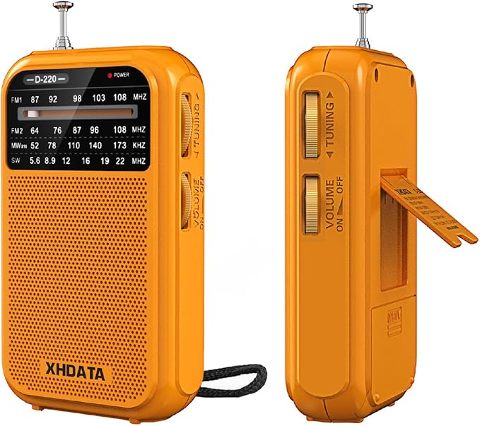 XHDATA D220 Portable Radio AM FM SW Shortwave Receiver Pocket Radios, 2AA by XHDATARADIO