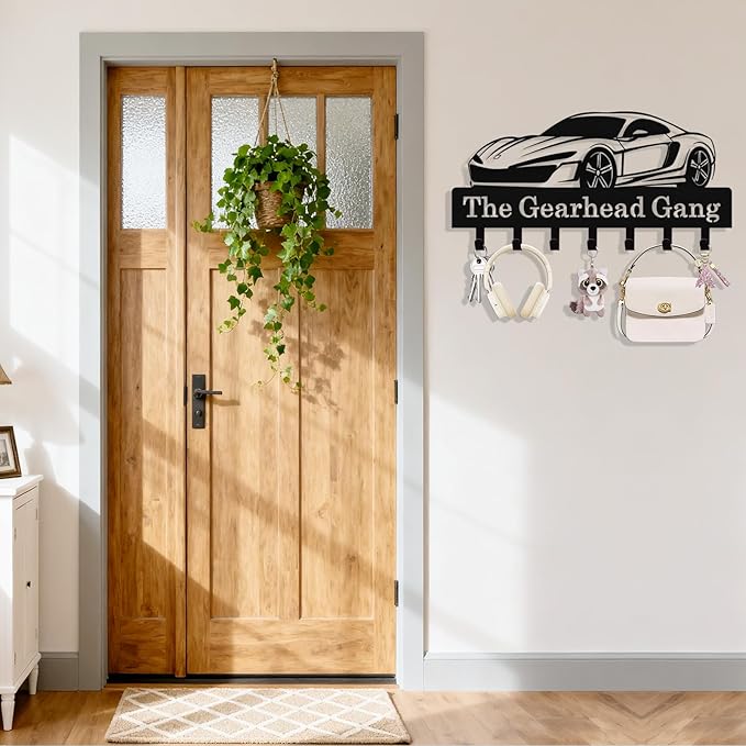 Personalized Car Key Holder Wall Mount, Custom Metal Key Rack Key Holder - Image 2