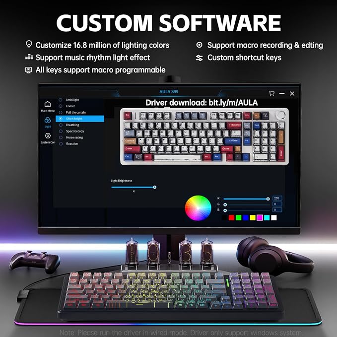 Aula F99 Keyboard Wireless Mechanical Keyboards Computer Bluetooth Gaming - Image 6